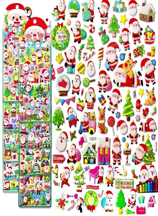DHAVAL Christmas Kawaii 3D Puffy Stickers Set - 4 Sheets Cute Santa, Reindeer, Snowman & Xmas Tree Stickers | DIY Scrapbooking, Journals, Gift Wrapping & Holiday Crafts for Kids & Adults - Image 1